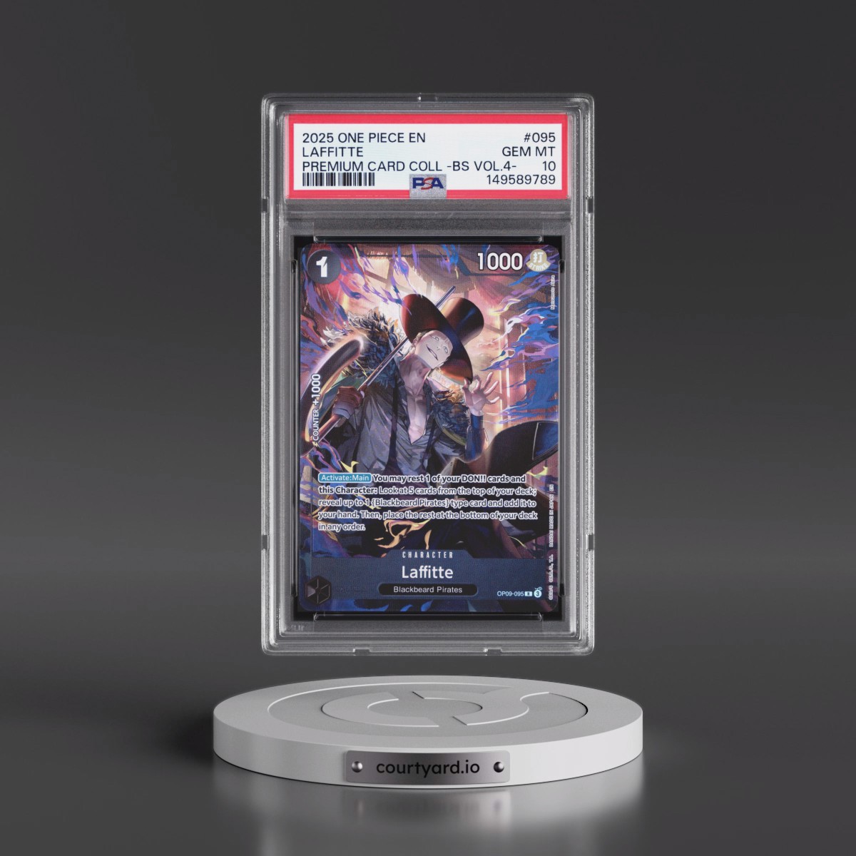 2025 One Piece Premium Card Collection -Best Selection Vol.4 #095 Laffitte (PSA 10 GEM MINT)