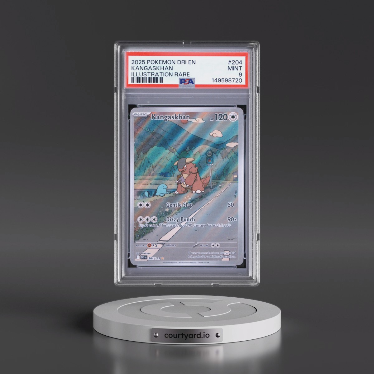 2025 Pokémon Dri EN-Destined Rivals #204 Kangaskhan - Illustration Rare (PSA 9 MINT)