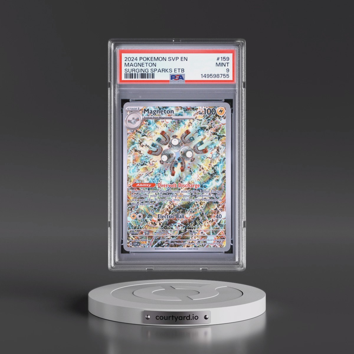 2024 Pokémon Svp EN-SV Black Star Promo #159 Magneton - Surging Sparks Elite Trainer Box (PSA 9 MINT)