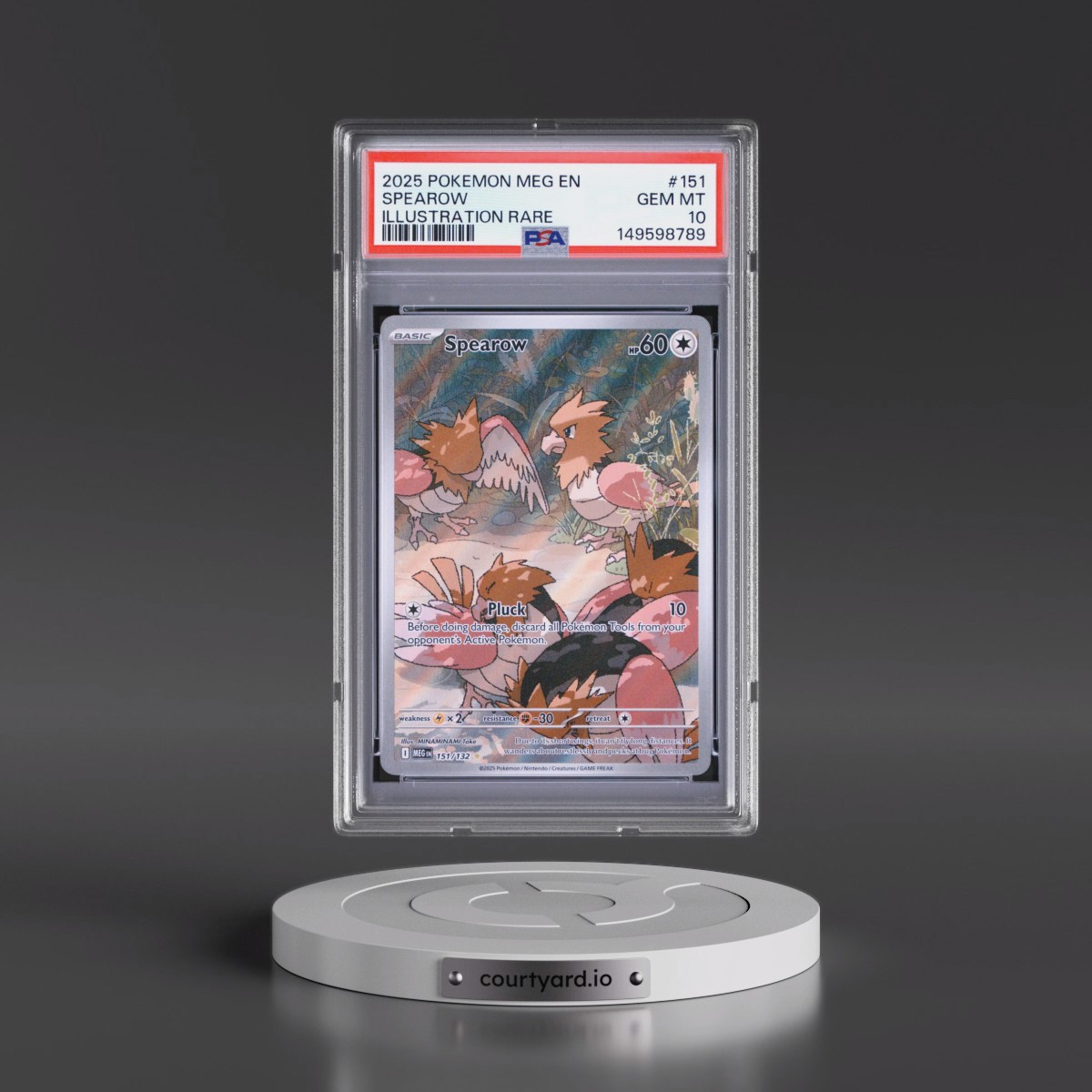 2025 Pokémon Meg EN-Mega Evolution #151 Spearow - Illustration Rare (PSA 10 GEM MINT)