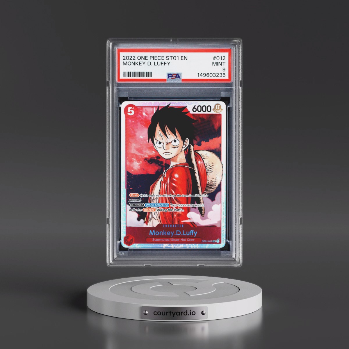 2022 One Piece Starter Deck ST01-Straw Hat Crew #012 Monkey D. Luffy (PSA 9 MINT)