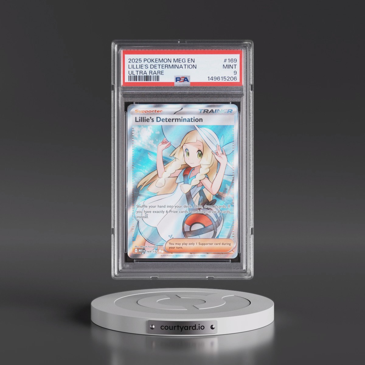 2025 Pokémon Meg EN-Mega Evolution #169 Lillie's Determination - Ultra Rare (PSA 9 MINT)