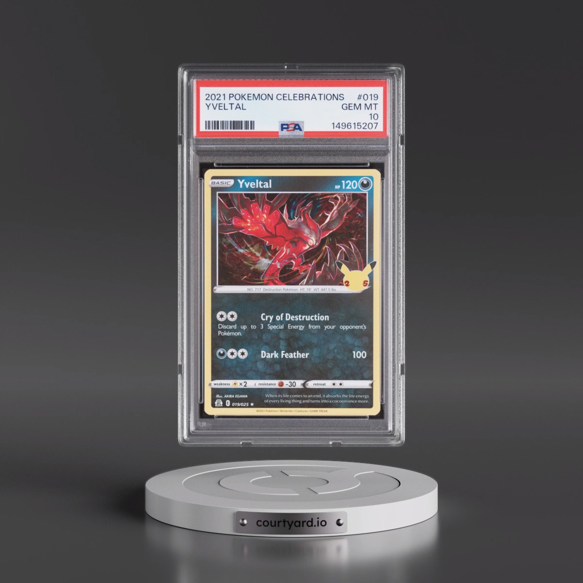 2021 Pokémon Celebrations #019 Yveltal (PSA 10 GEM MINT)