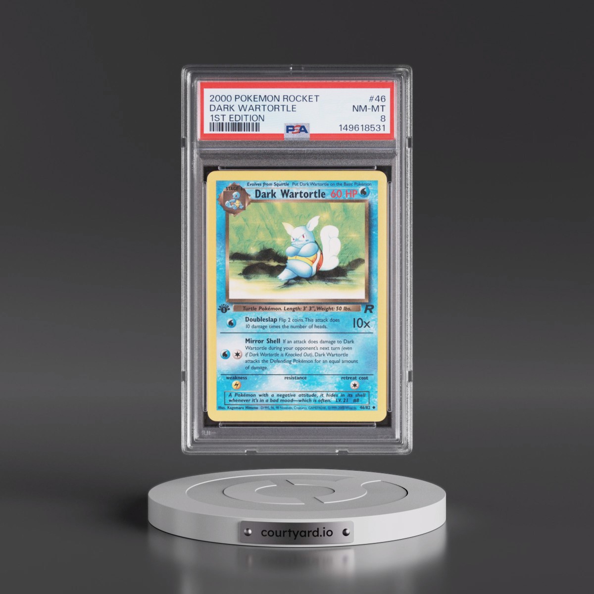2000 Pokémon Rocket #46 Dark Wartortle - 1st Edition (PSA 8 NM-MT)