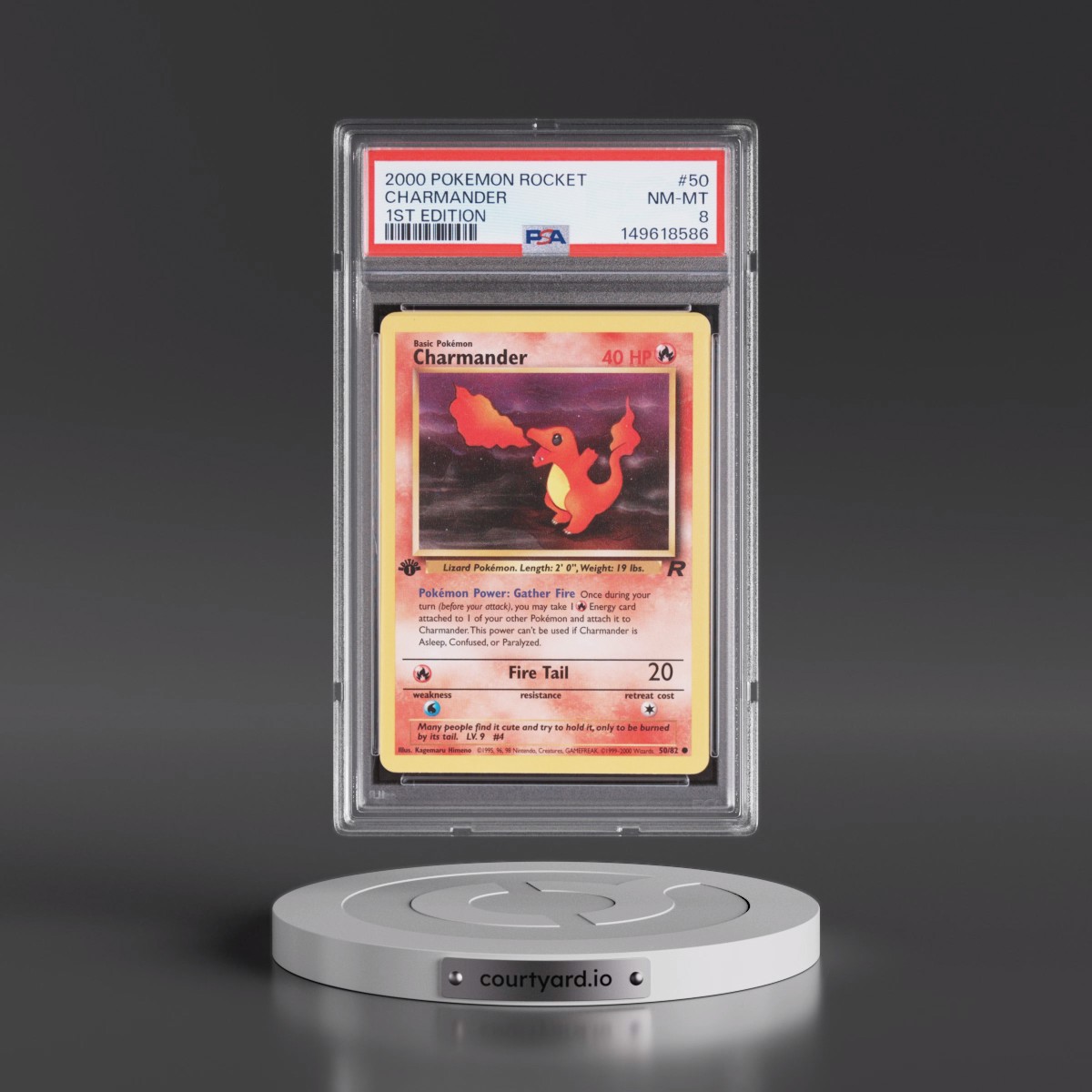 2000 Pokémon Rocket #50 Charmander - 1st Edition (PSA 8 NM-MT)