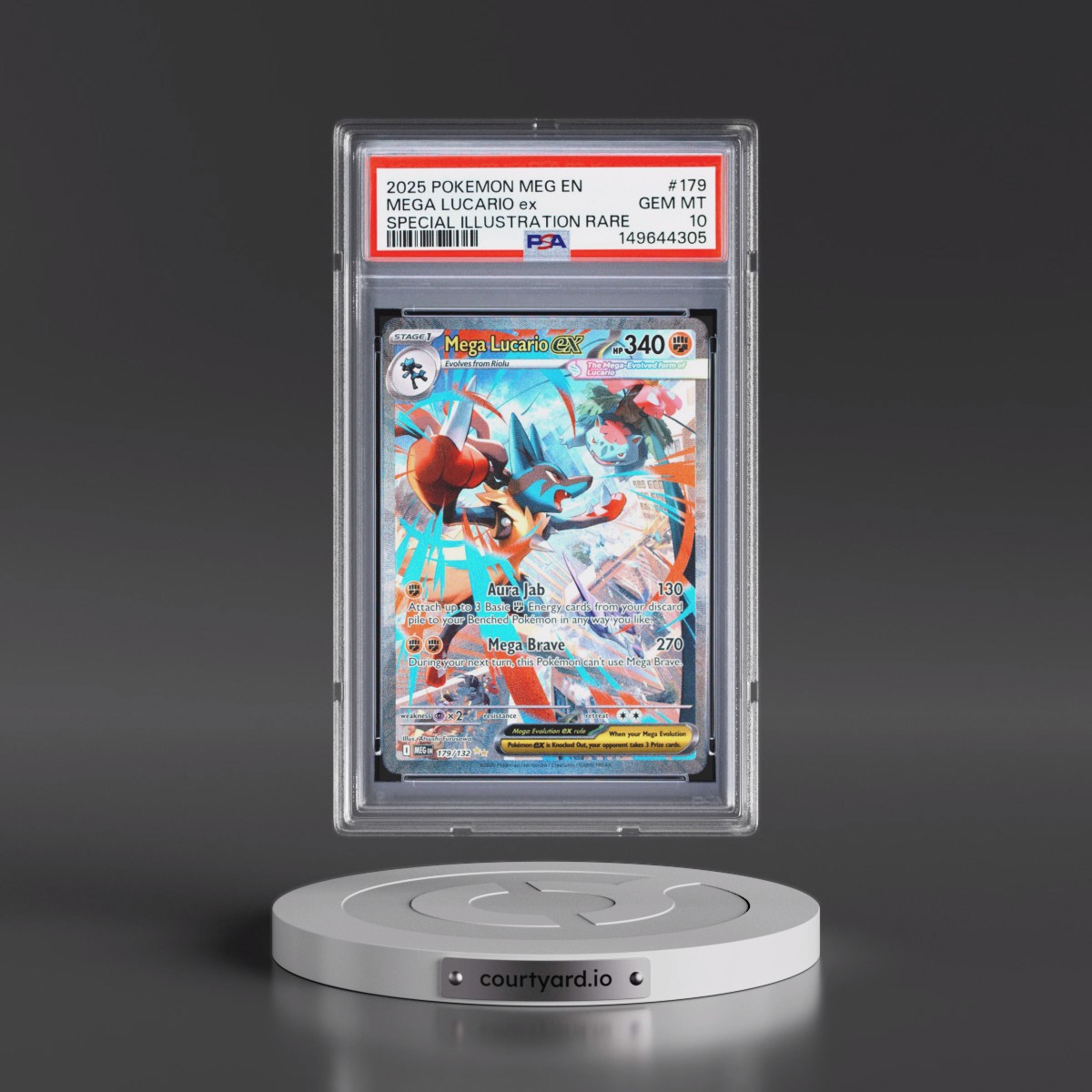 2025 Pokémon Meg EN-Mega Evolution #179 Mega Lucario EX - Holo Special Illustration Rare (PSA 10 GEM MINT)
