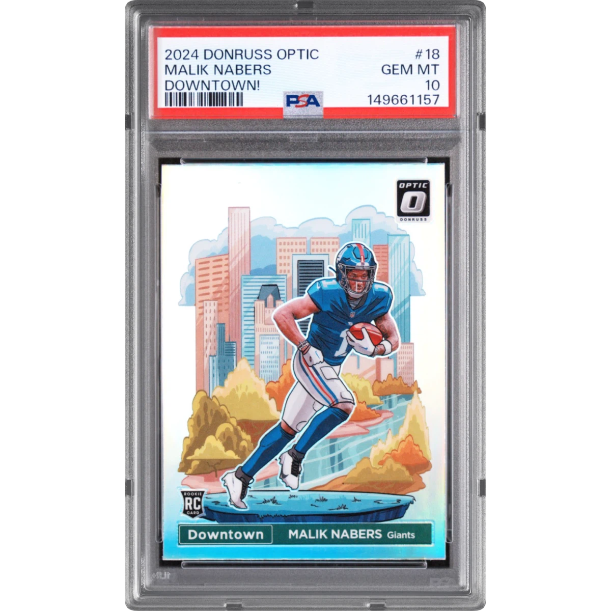 2024 Panini Donruss Optic Downtown! #18 Malik Nabers (PSA 10 GEM MINT)