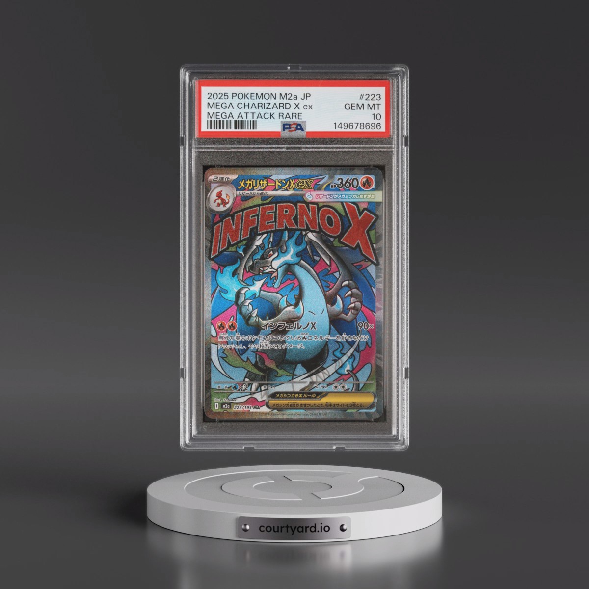 2025 Pokémon M2a-Mega Dream EX #223 Mega Charizard X EX - Holo Mega Attack Rare (PSA 10 GEM MINT)