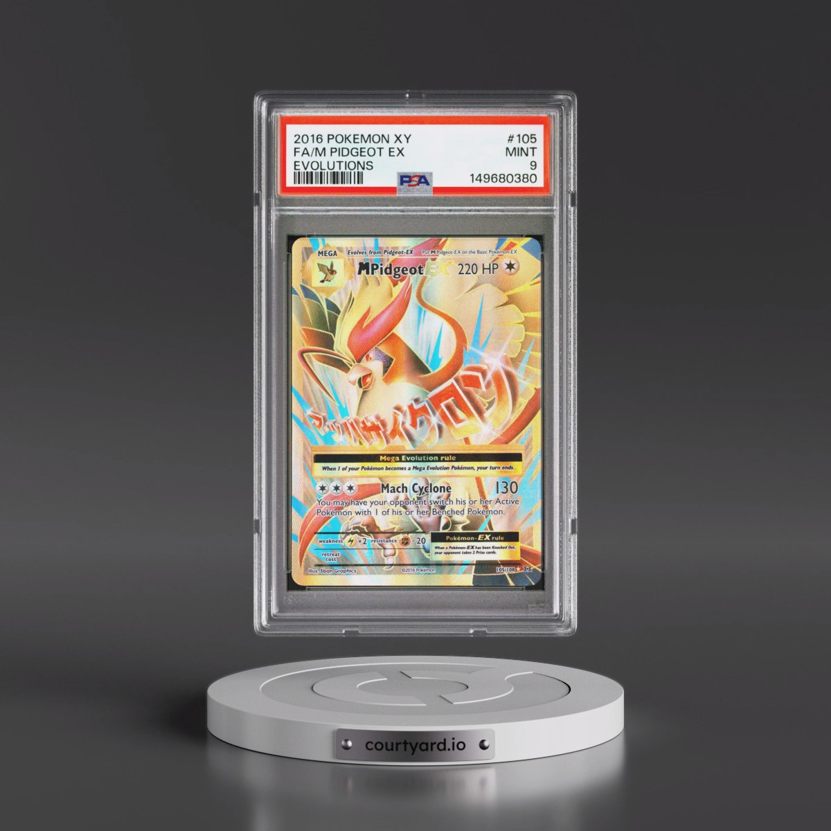 2016 Pokémon XY Evolutions M Pidgeot EX - Holo Full Art #105 PSA 9