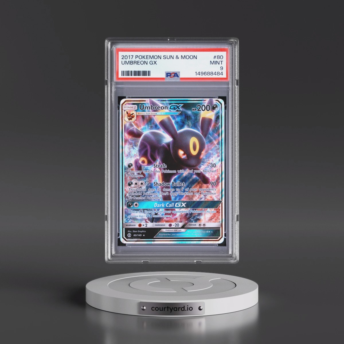 2017 Pokémon Sun & Moon #80 Umbreon GX - Holo (PSA 9 MINT)