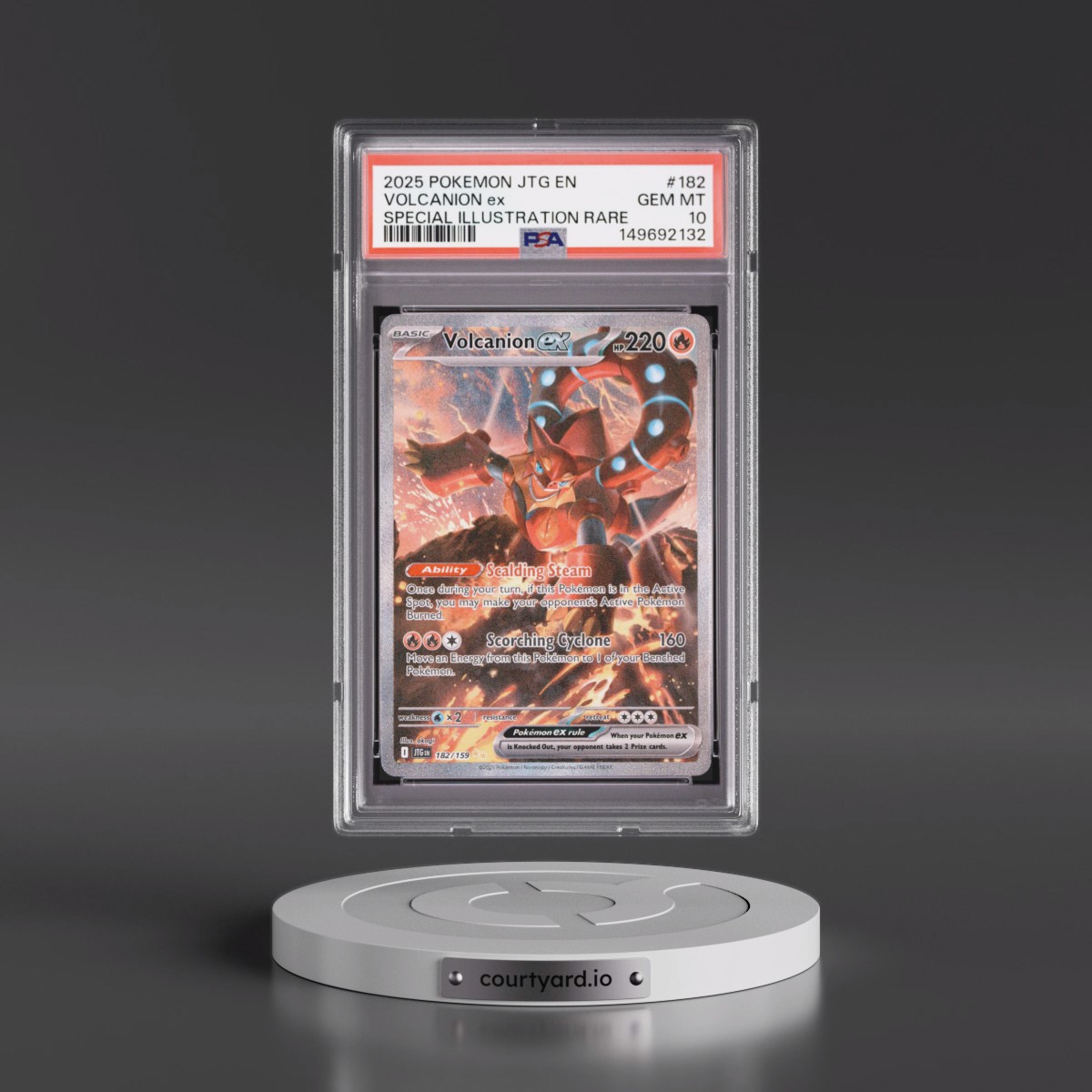 2025 Pokémon Jtg EN-Journey Together #182 Volcanion EX - Holo Special Illustration Rare (PSA 10 GEM MINT)