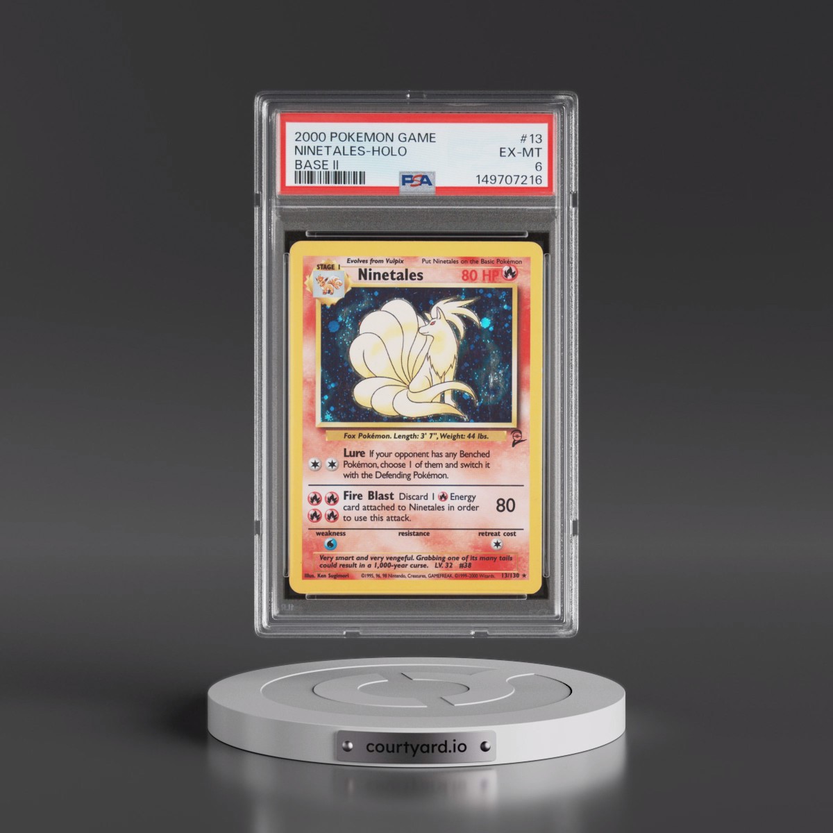 2000 Pokémon Game Base II #13 Ninetales - Holo (PSA 6 EX-MT)