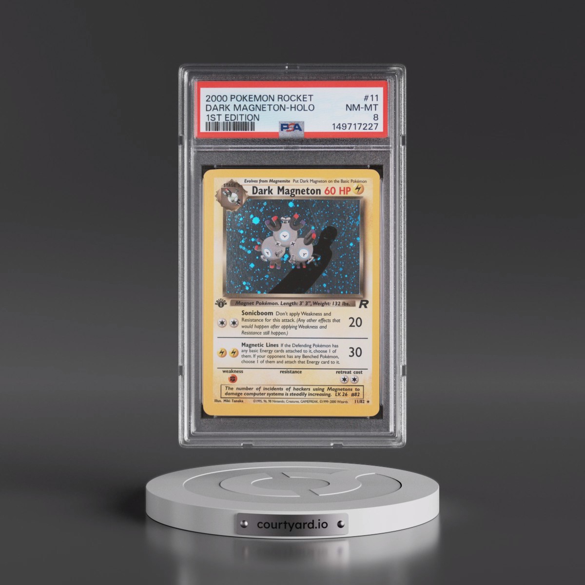 2000 Pokémon Rocket #11 Dark Magneton - 1st Edition Holo (PSA 8 NM-MT)