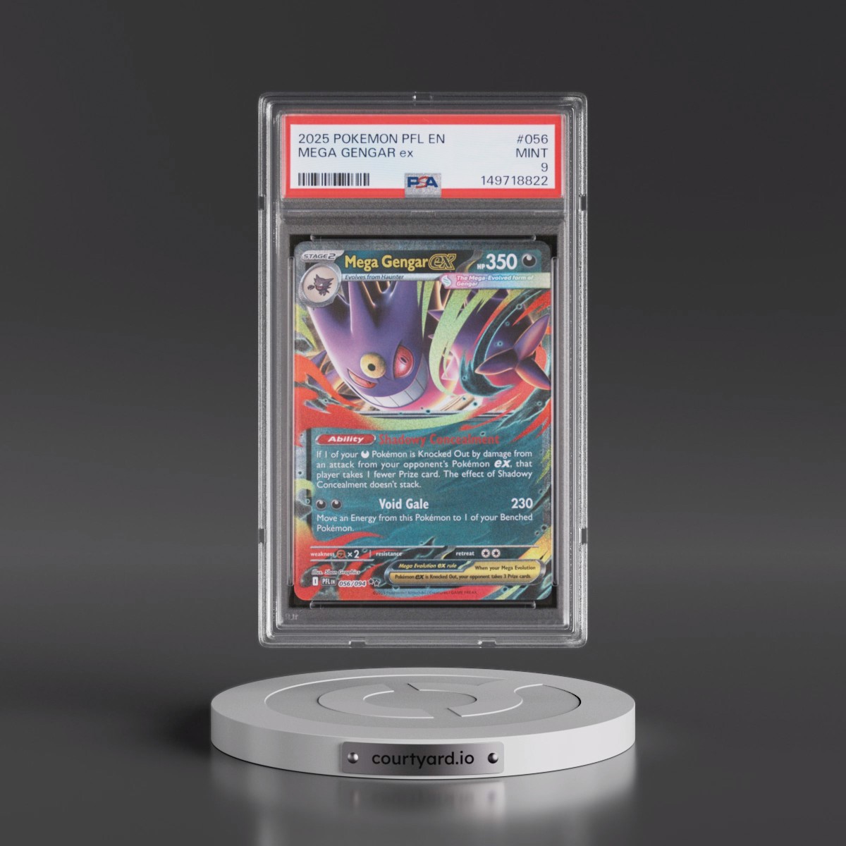 2025 Pokémon Pfl EN-Phantasmal Flames #056 Mega Gengar EX - Holo (PSA 9 MINT)