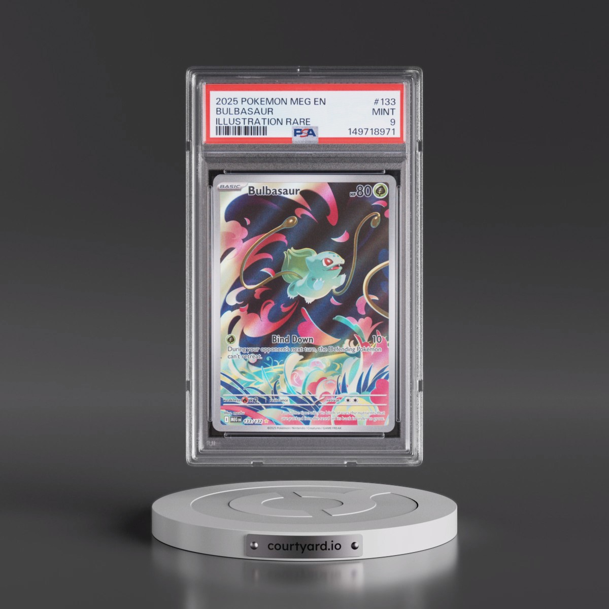 2025 Pokémon Meg EN-Mega Evolution #133 Bulbasaur - Illustration Rare (PSA 9 MINT)