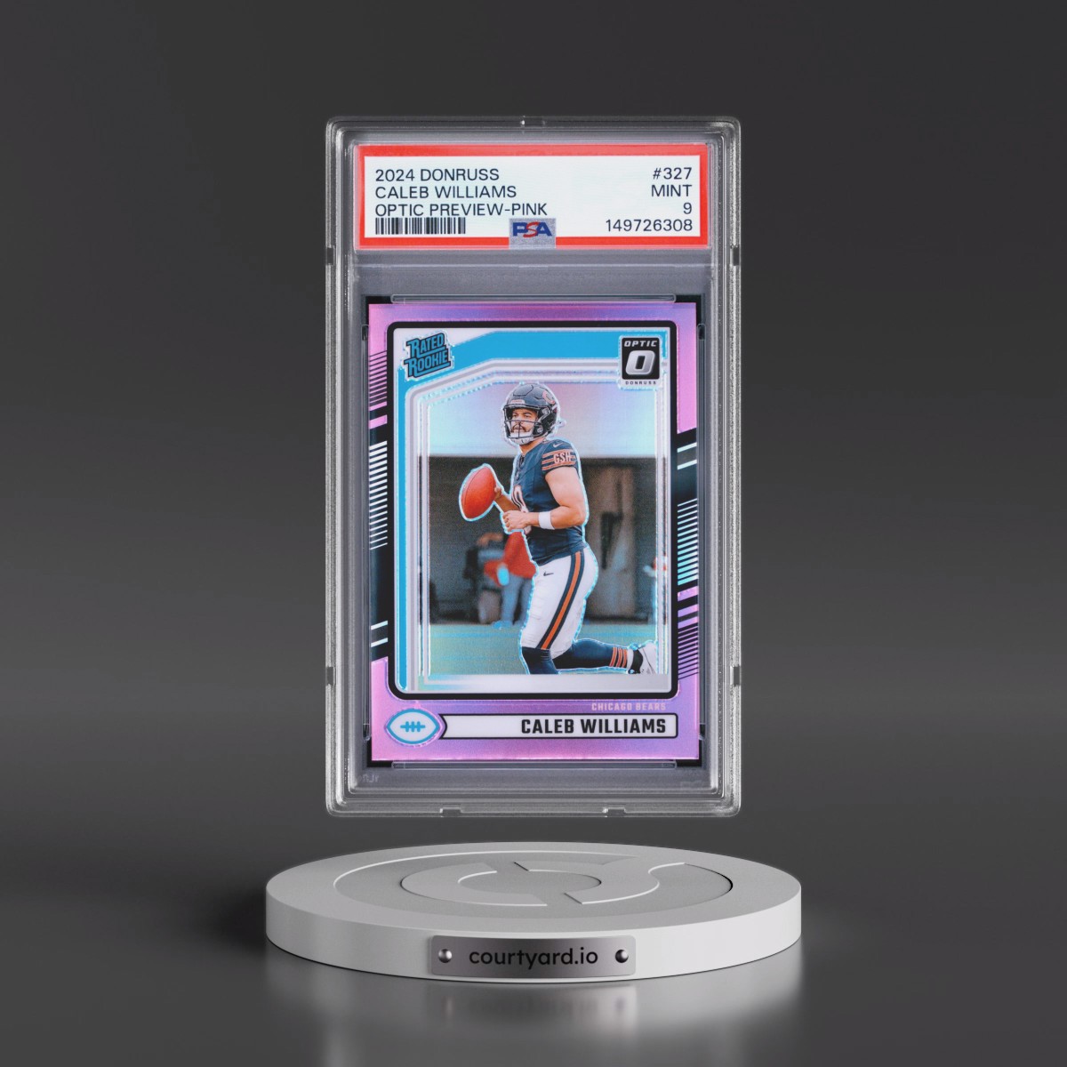 2024 Panini Donruss #327 Caleb Williams - Optic Preview-Pink (PSA 9 MINT)