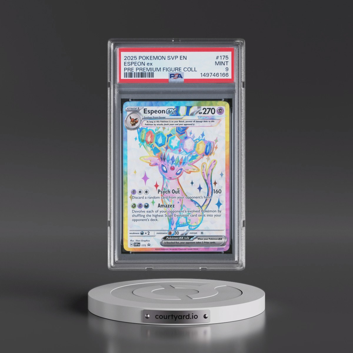 2025 Pokémon Svp EN-SV Black Star Promo #175 Espeon EX - Holo Prismatic Evolutions Premium Figure Collection (PSA 9 MINT)