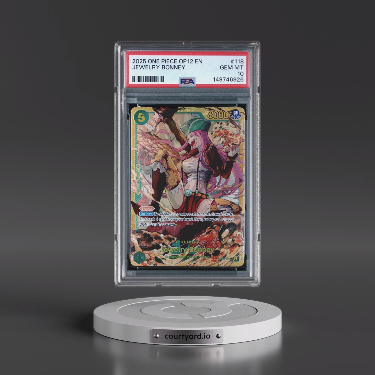 2025 One Piece OP12-Legacy of the Master #118 Jewelry Bonney (PSA 10 GEM MINT)