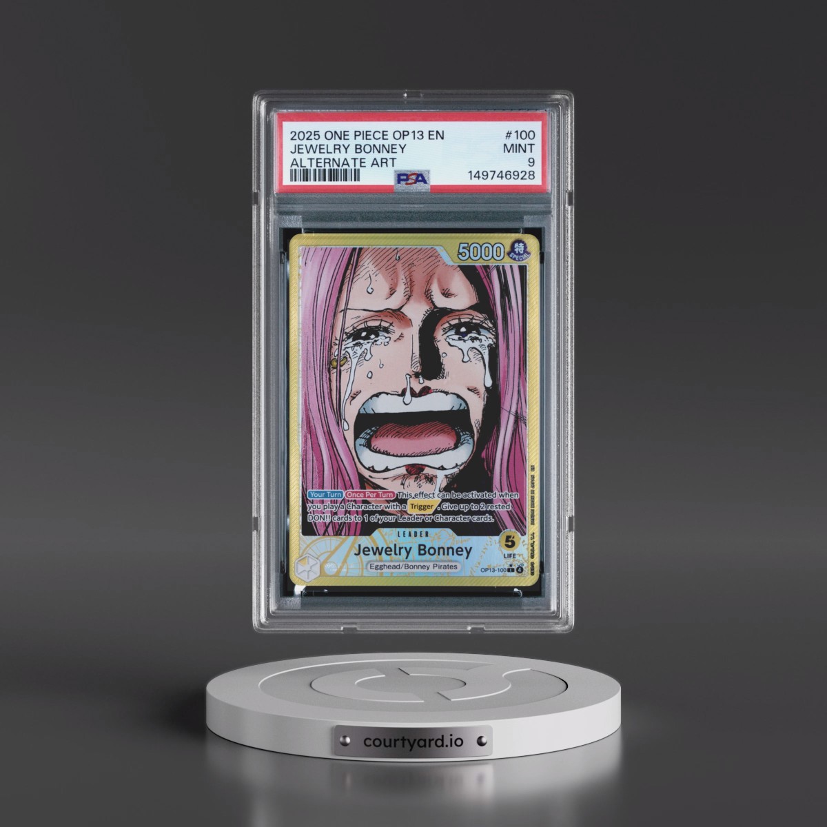2025 One Piece OP13-Carrying on His Will #100 Jewelry Bonney - Alternate Art (PSA 9 MINT)