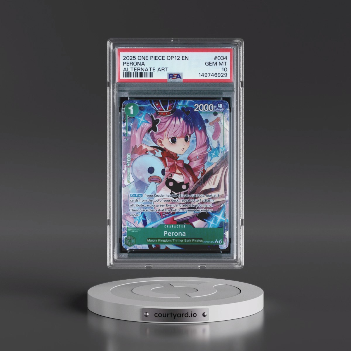 2025 One Piece OP12-Legacy of the Master #034 Perona - Alternate Art (PSA 10 GEM MINT)