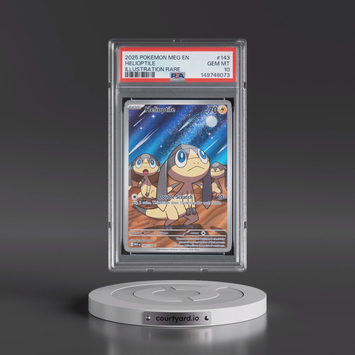 2025 Pokémon Meg EN-Mega Evolution #143 Helioptile - Illustration Rare (PSA 10 GEM MINT)