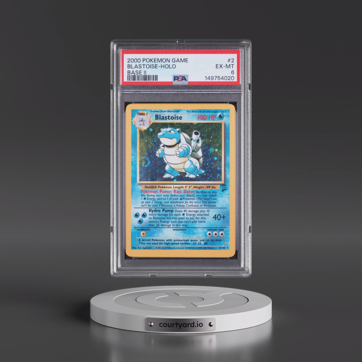 2000 Pokémon Game Base II Blastoise - Holo #2 PSA 6