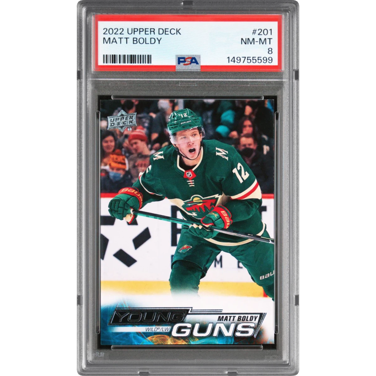 2022 Upper Deck #201 Matt Boldy (PSA 8 NM-MT)