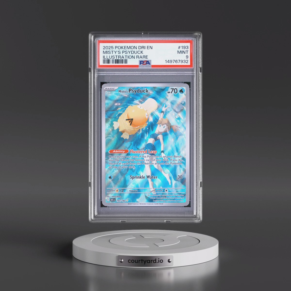2025 Pokémon Dri EN-Destined Rivals #193 Misty's Psyduck - Illustration Rare (PSA 9 MINT)