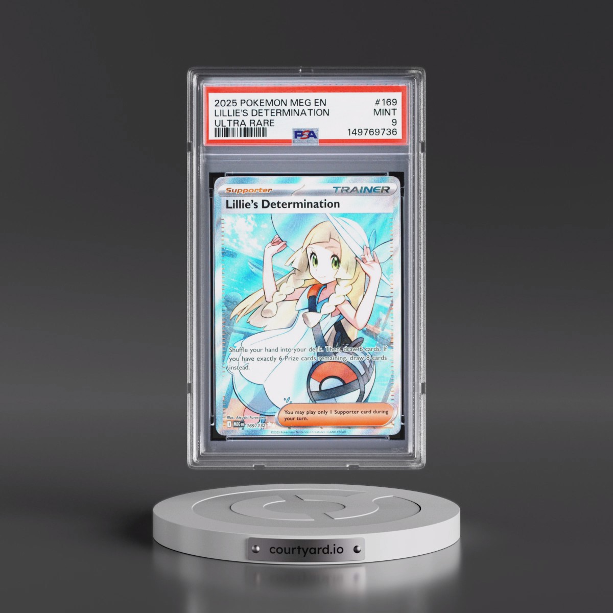 2025 Pokémon Meg EN-Mega Evolution #169 Lillie's Determination - Ultra Rare (PSA 9 MINT)