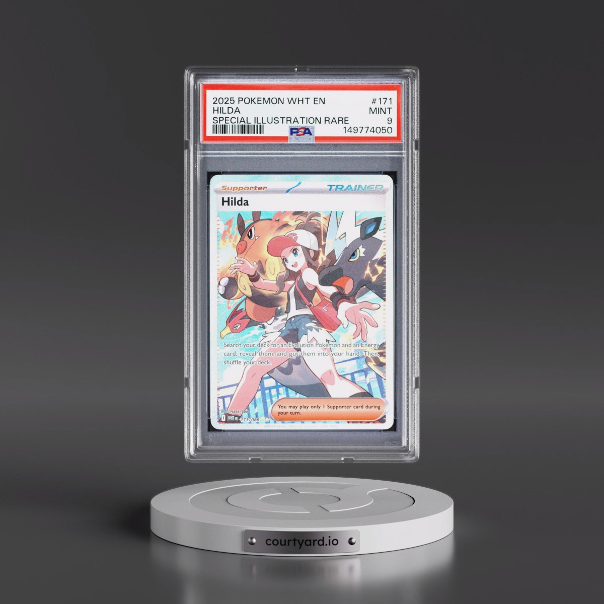 2025 Pokémon Wht EN-White Flare #171 Hilda - Special Illustration Rare (PSA 9 MINT)
