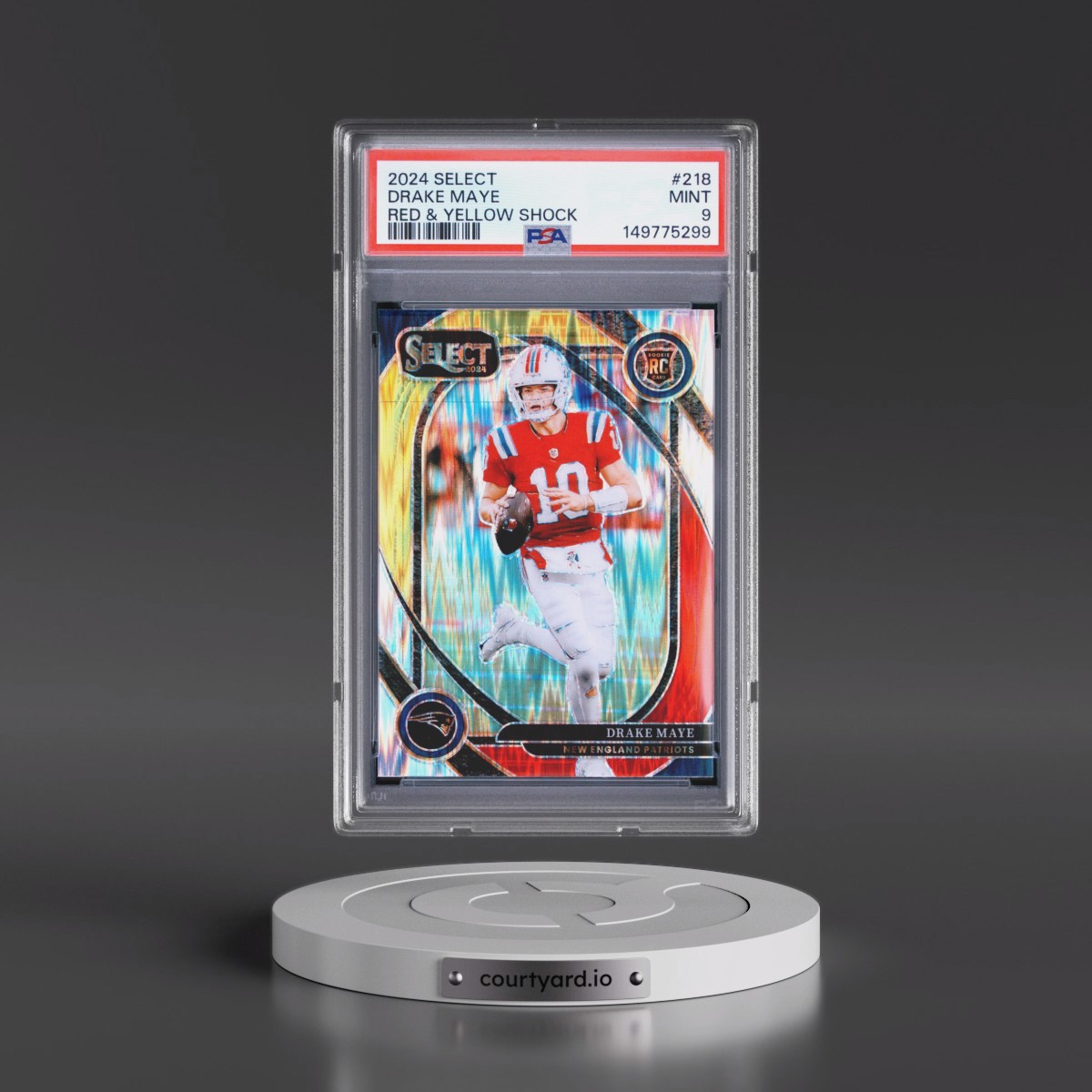 2024 Panini Select #218 Drake Maye - Red & Yellow Shock (PSA 9 MINT)