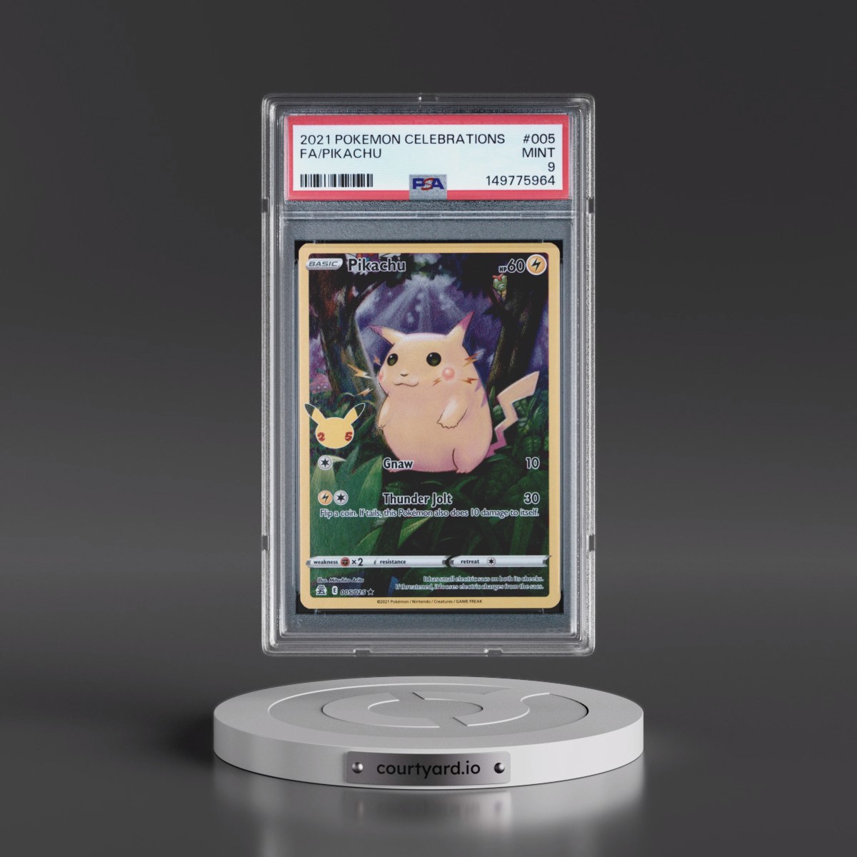 2021 Pokémon Celebrations #005 Pikachu - Full Art (PSA 9 MINT)