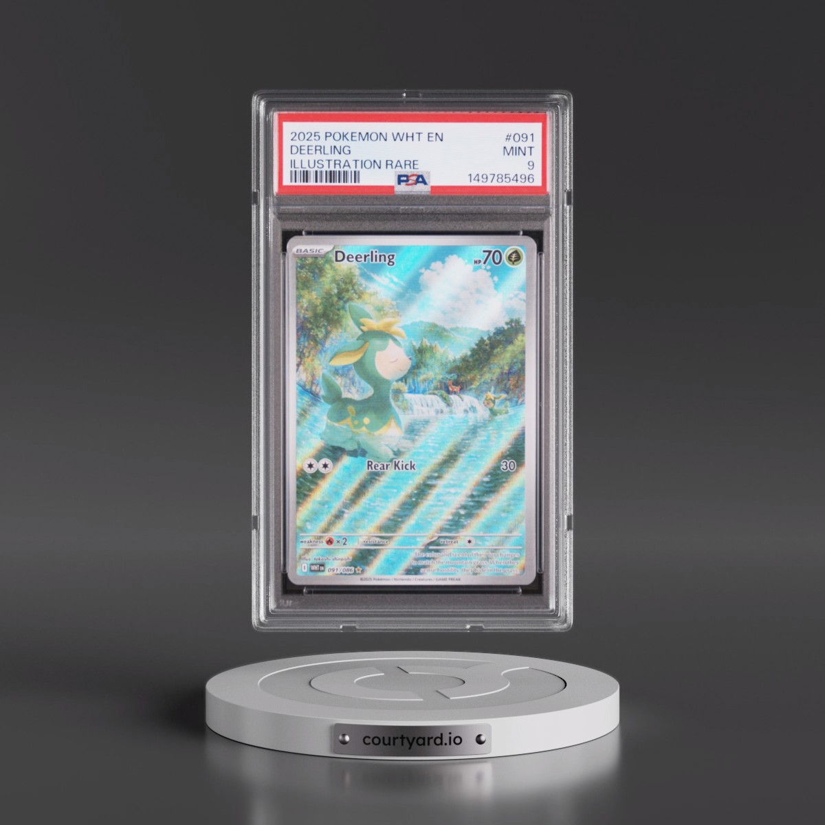 2025 Pokémon Wht EN-White Flare #091 Deerling - Illustration Rare (PSA 9 MINT)