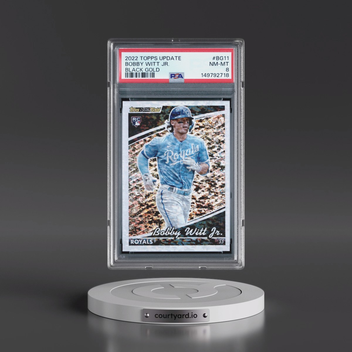 2022 Topps Update Black Gold #BG11 Bobby Witt Jr. (PSA 8 NM-MT)