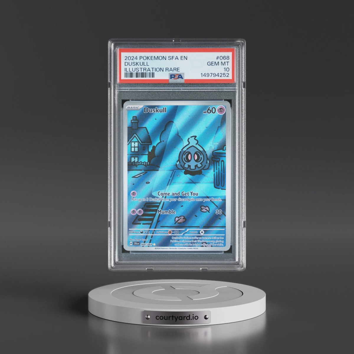 2024 Pokémon Sfa EN-Shrouded Fable #068 Duskull - Illustration Rare (PSA 10 GEM MINT)