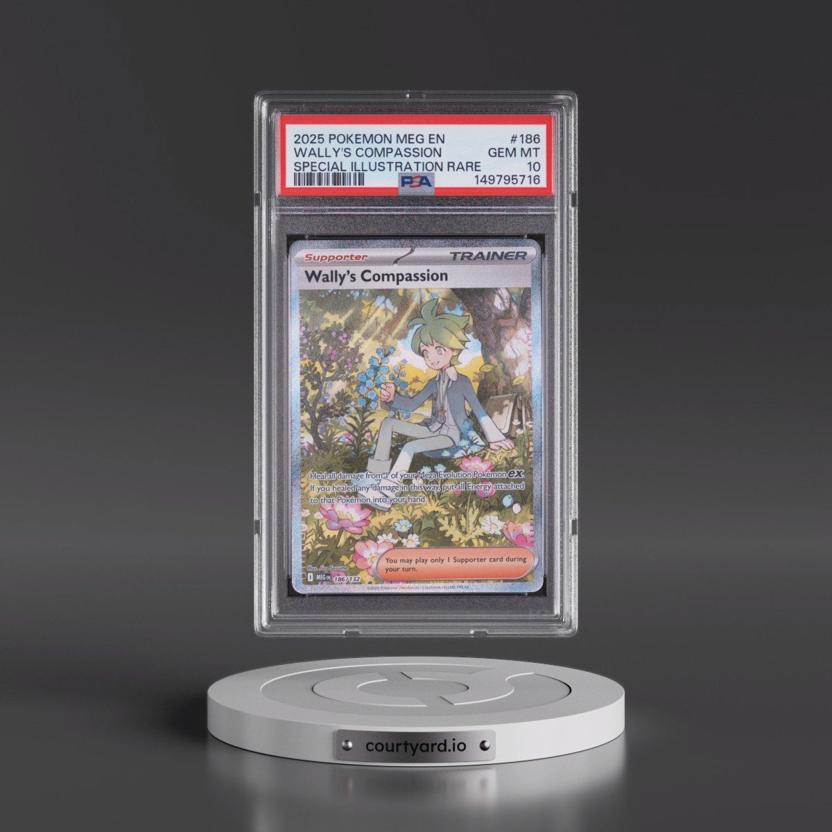 2025 Pokémon Meg EN-Mega Evolution #186 Wally's Compassion - Special Illustration Rare (PSA 10 GEM MINT)