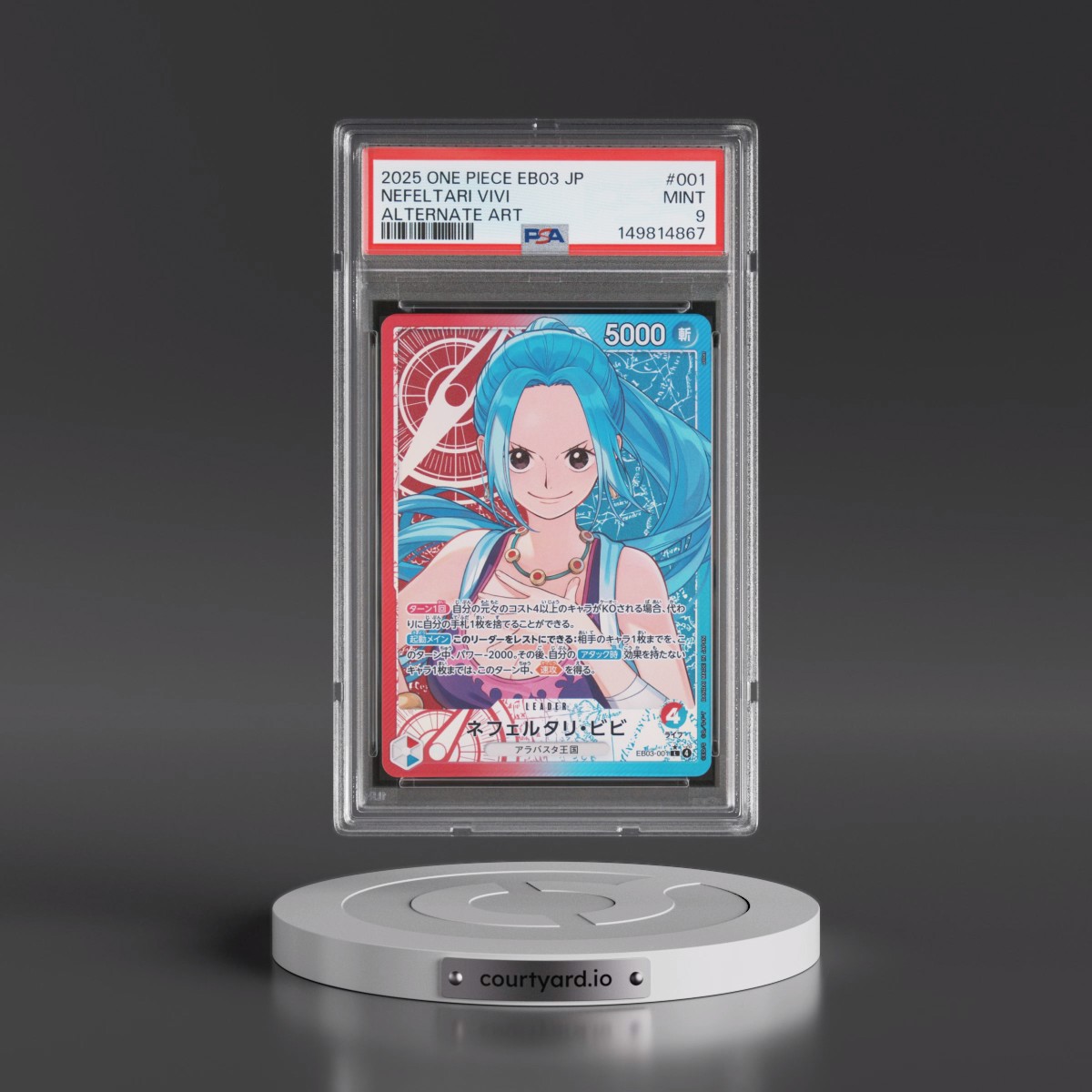 2025 One Piece Japanese EB03-Extra Booster -One Piece Heroines Edition #001 Nefeltari Vivi - Alternate Art (PSA 9 MINT)