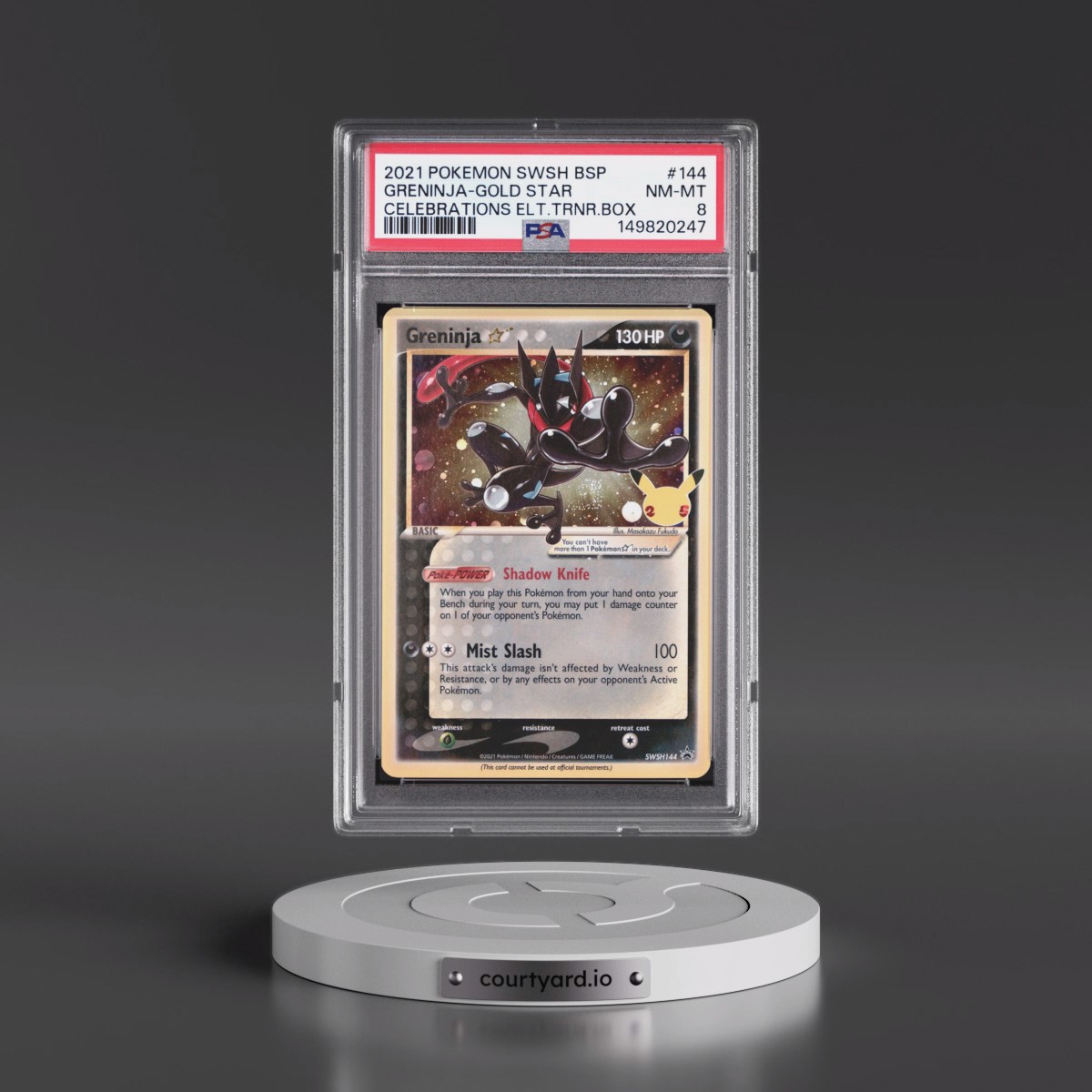 2021 Pokémon Swsh Black Star Promo #144 Greninja-Gold Star - Celebrations Elite Trainer Box (PSA 8 NM-MT)
