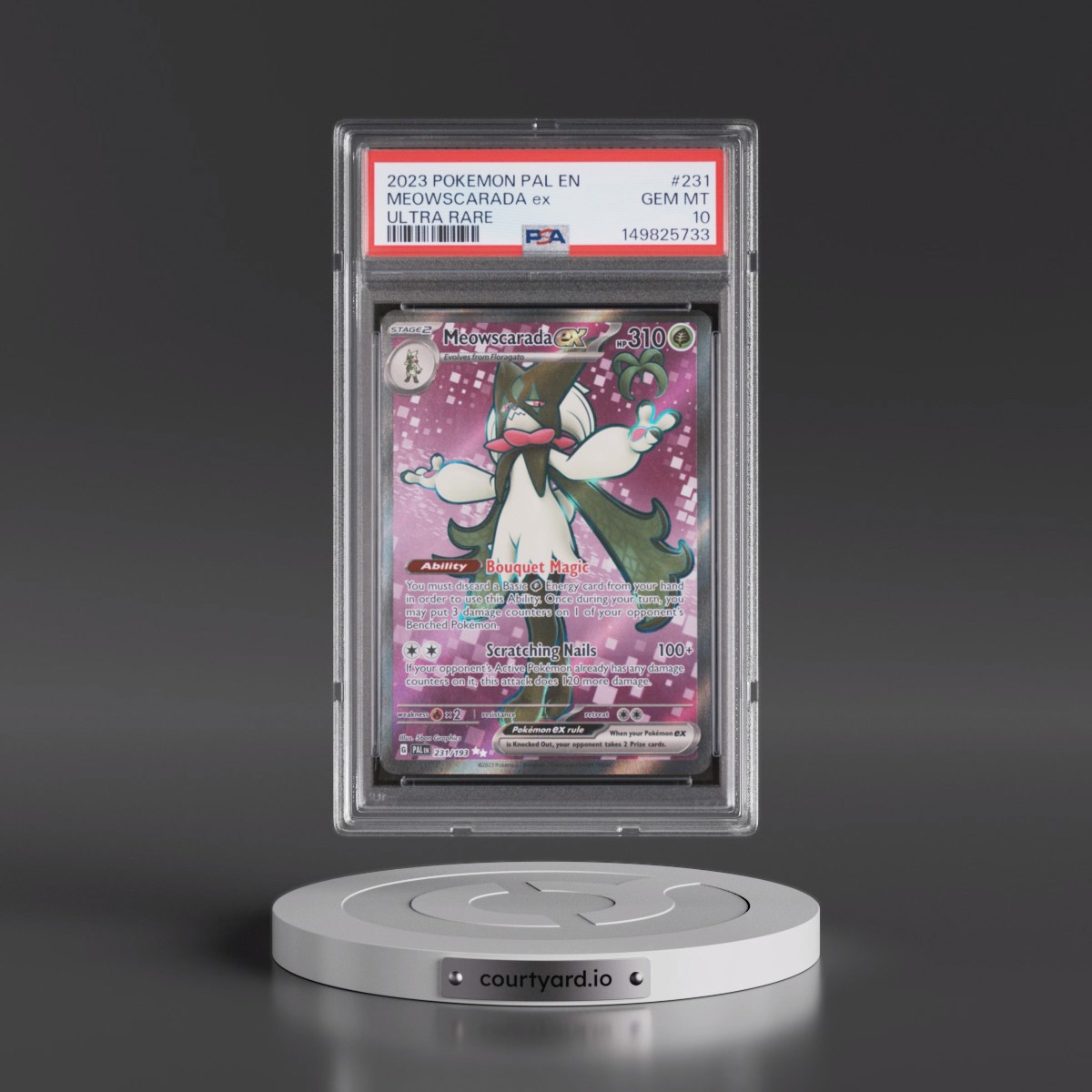 2023 Pokémon Pal EN-Paldea Evolved #231 Meowscarada EX - Holo Ultra Rare (PSA 10 GEM MINT)