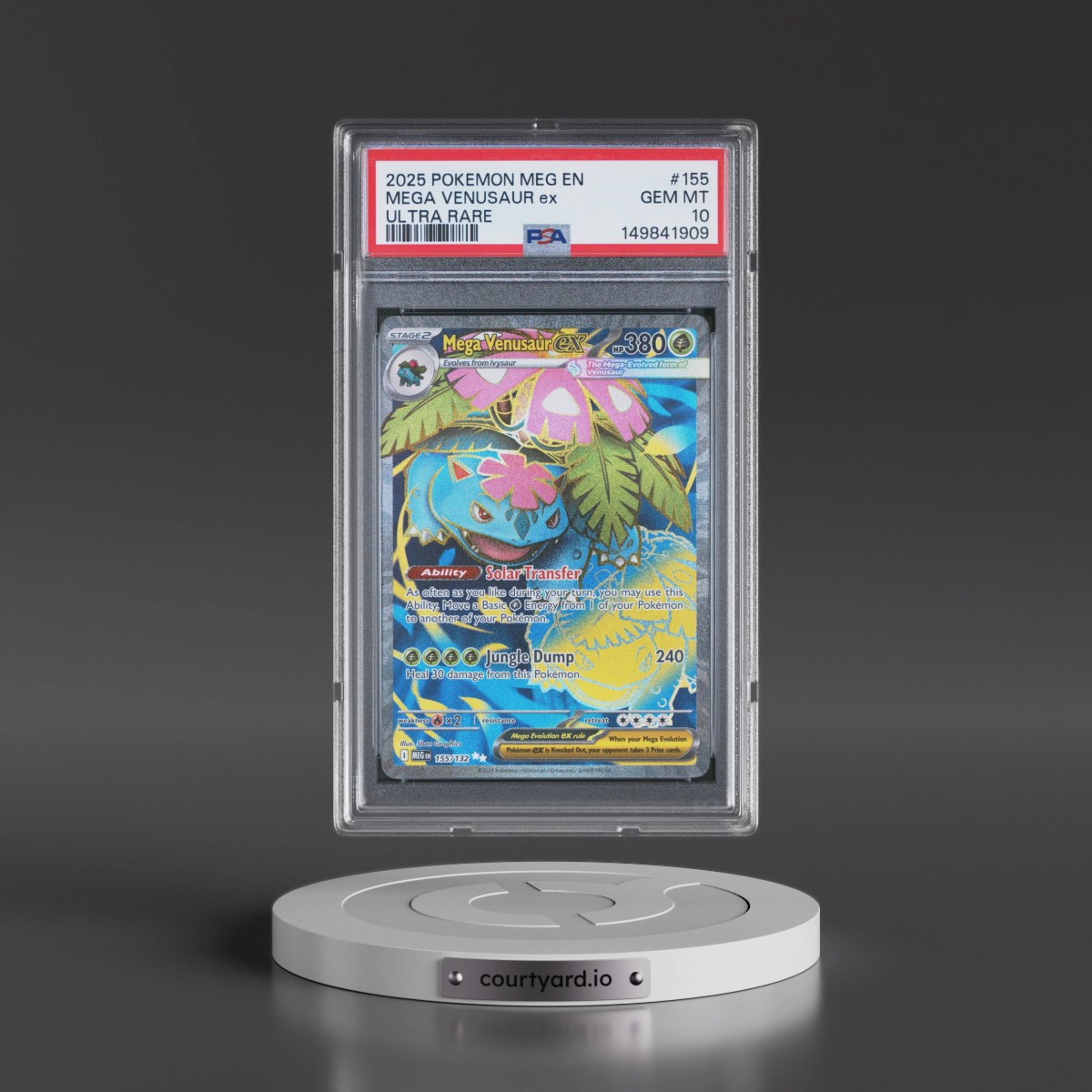 2025 Pokémon Meg EN-Mega Evolution #155 Mega Venusaur EX - Holo Ultra Rare (PSA 10 GEM MINT)
