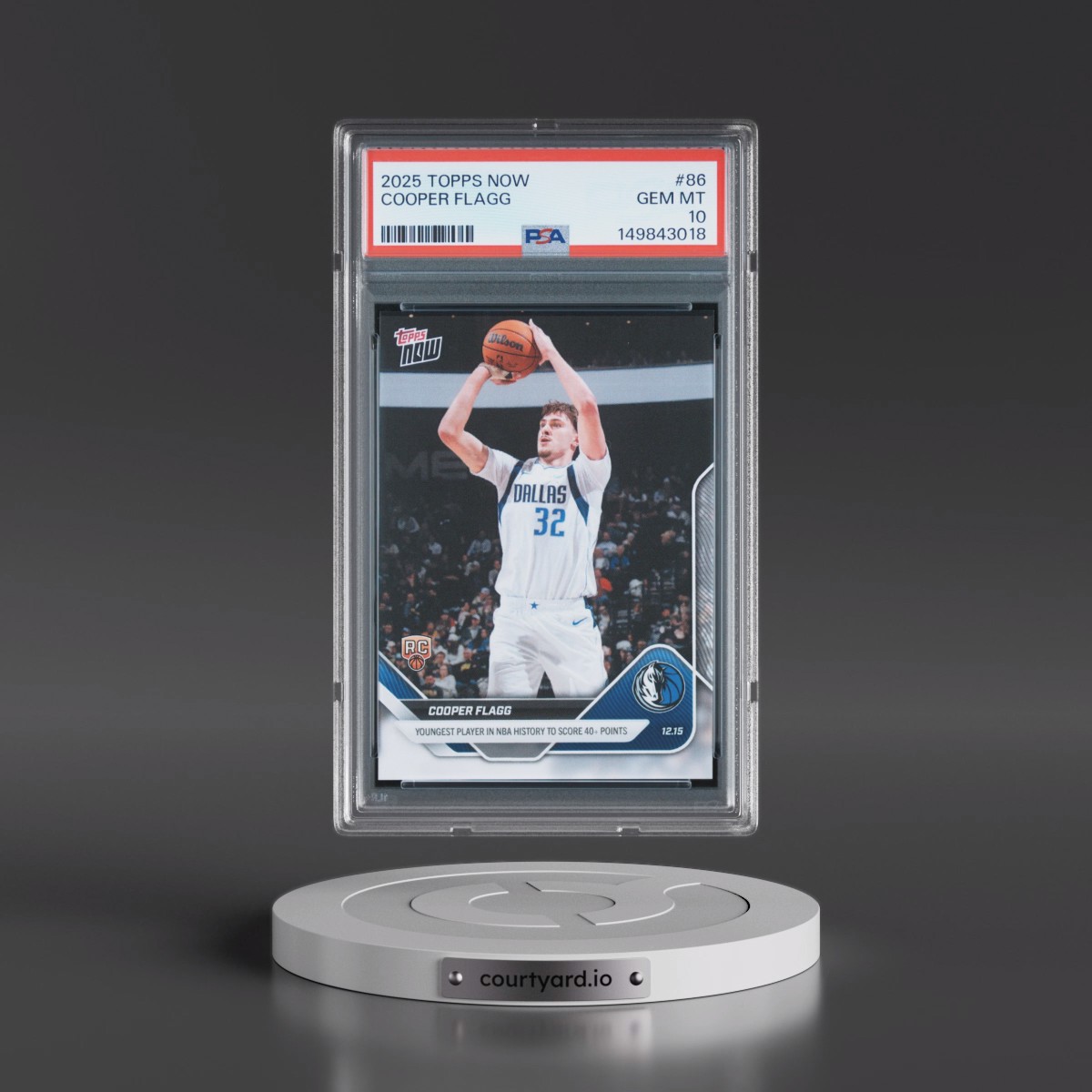 2025 Topps Now #86 Cooper Flagg (PSA 10 GEM MINT)