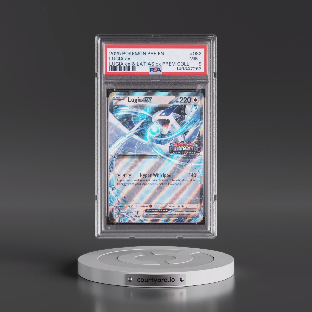 2025 Pokémon Pre EN-Prismatic Evolutions #082 Lugia EX - Holo Lugia EX & Latias EX Premium Collection (PSA 9 MINT)