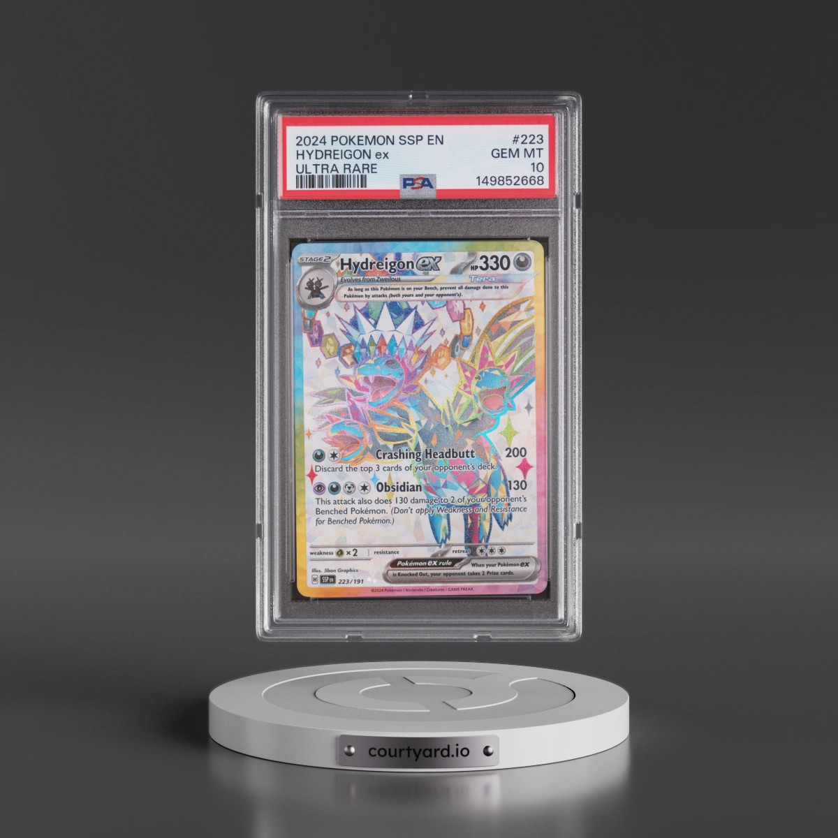 2024 Pokémon Ssp EN-Surging Sparks #223 Hydreigon EX - Holo Ultra Rare (PSA 10 GEM MINT)