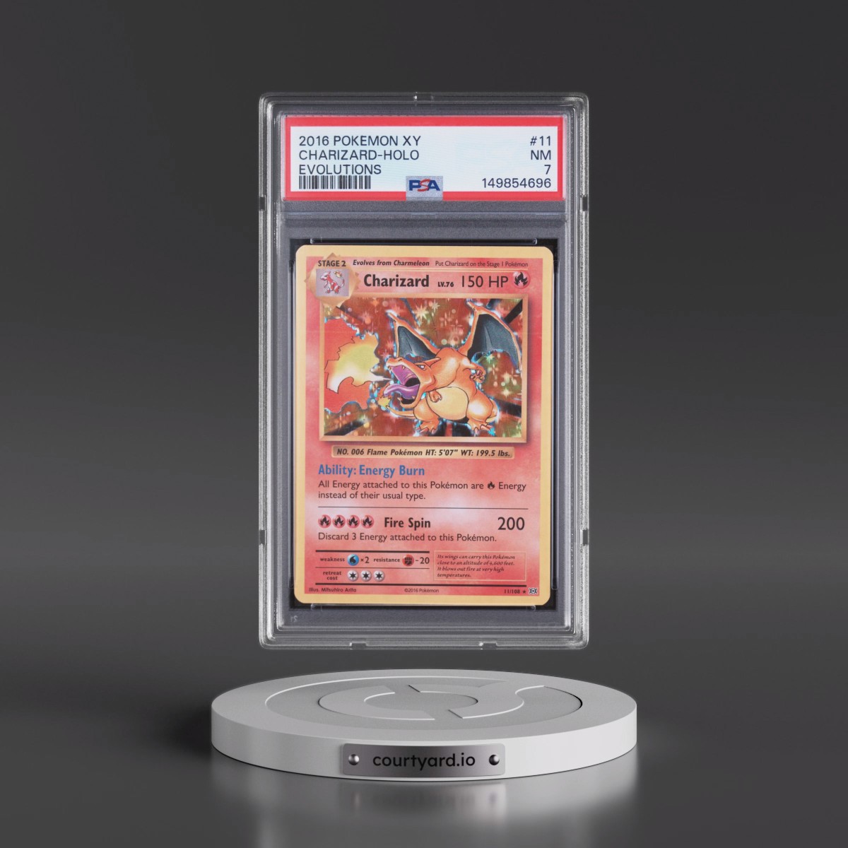 2016 Pokémon XY Evolutions #11 Charizard - Holo (PSA 7 NM)