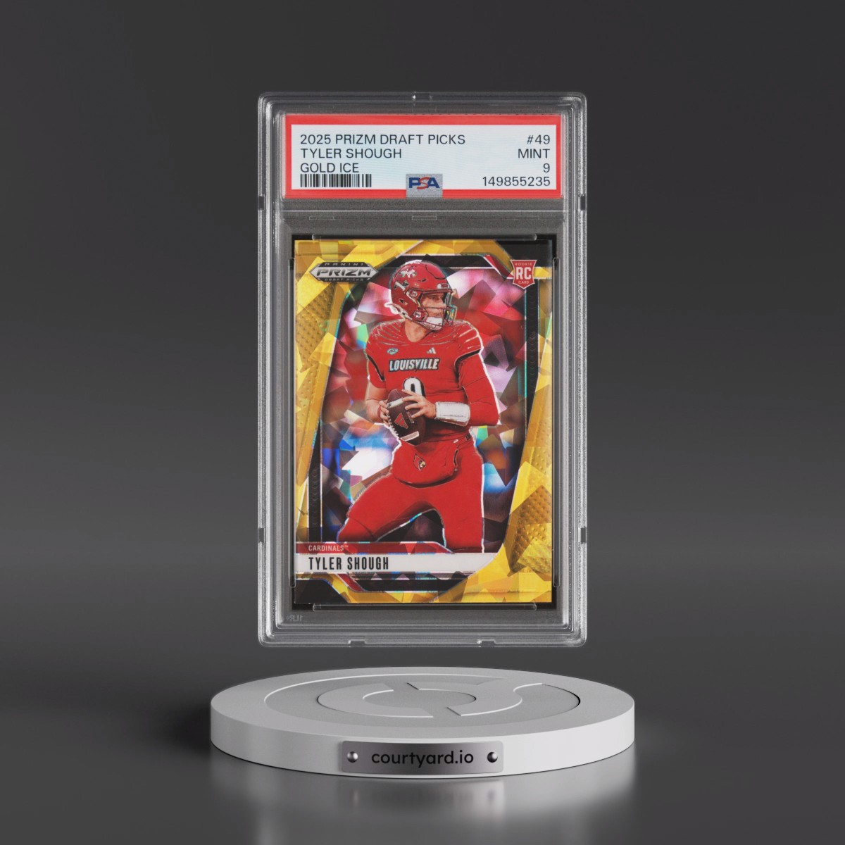 2025 Panini Prizm Draft Picks #49 Tyler Shough - Gold Ice (PSA 9 MINT)