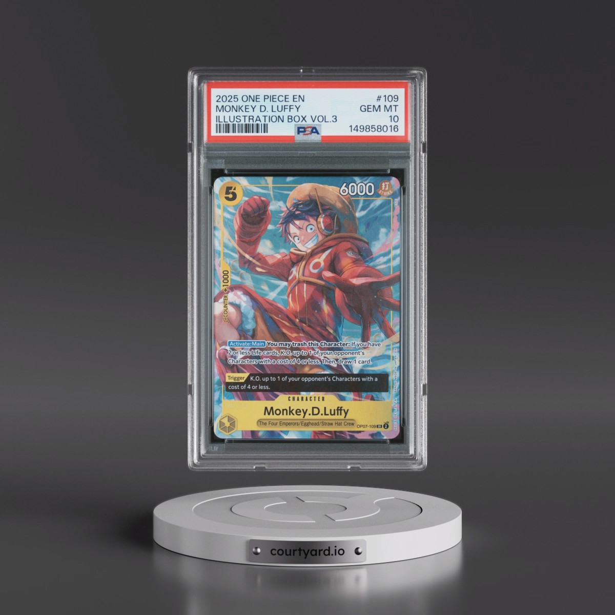 2025 One Piece Promos #109 Monkey D. Luffy - Illustration Box Vol.3 (PSA 10 GEM MINT)