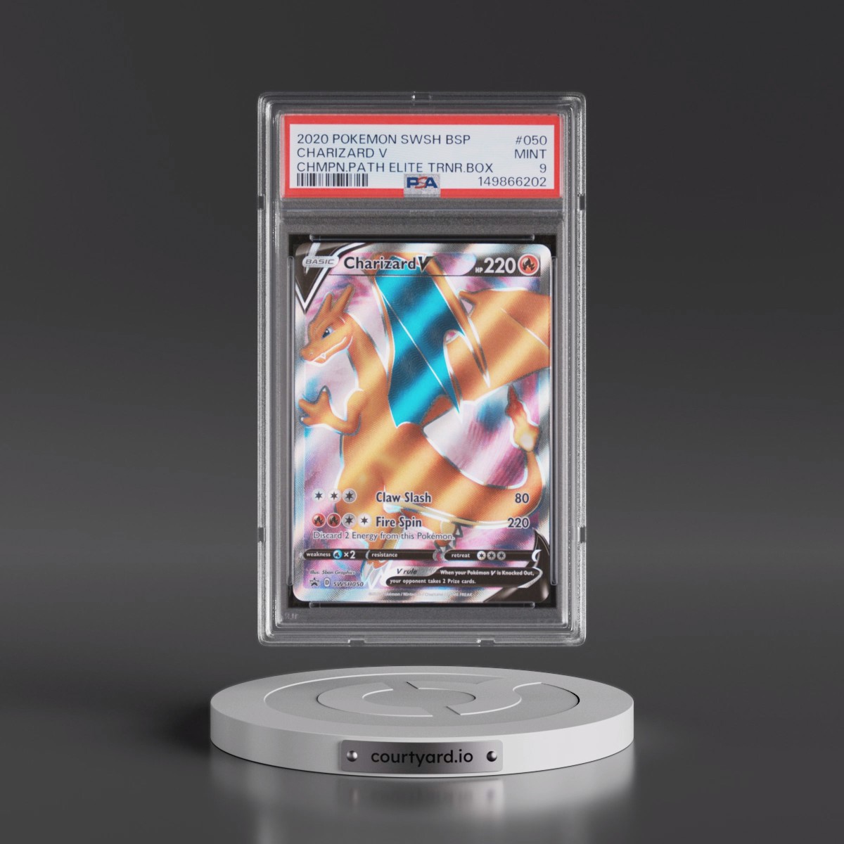 2020 Pokémon Swsh Black Star Promo #050 Charizard V - Holo Champion's Path Elite Trainer Box (PSA 9 MINT)