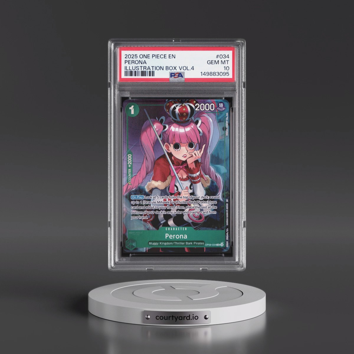 2025 One Piece Promos #034 Perona - Illustration Box Vol.4 (PSA 10 GEM MINT)