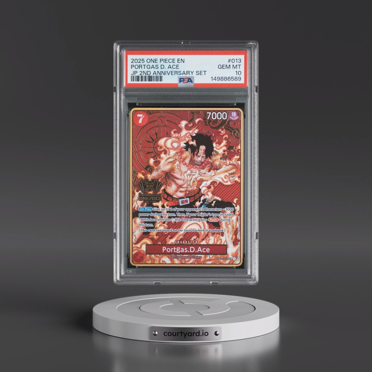 2025 One Piece Japanese 2nd Anniversary Set #013 Portgas D. Ace (PSA 10 GEM MINT)