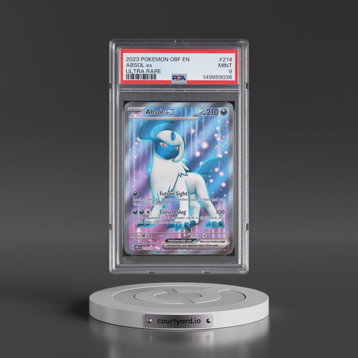 2023 Pokémon Obf EN-Obsidian Flames #214 Absol EX - Holo Ultra Rare (PSA 9 MINT)